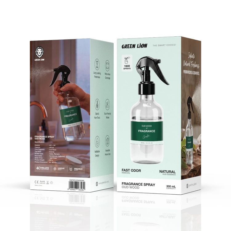 Green Lion بخاخ عطر GNFROUDW300ML - عود وود، شفاف