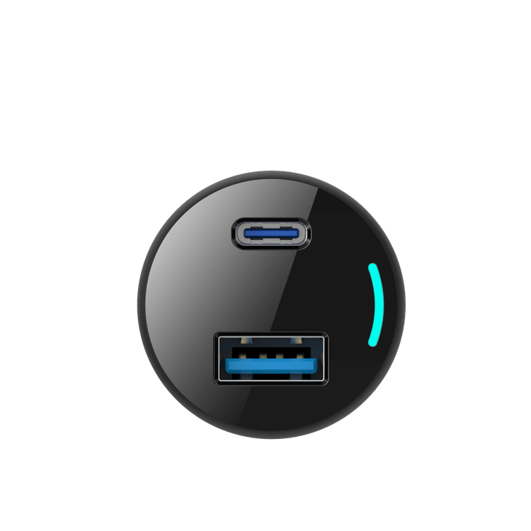 Powerology Car Charger PCCSR013 - 83W Dual Port, Black
