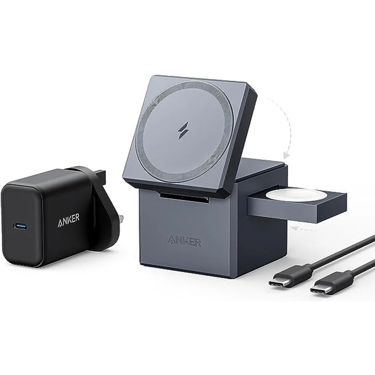 Anker 3-in-1 MagSafe Wireless Charger Y1811KA1 - iPhone, Apple Watch, AirPods, Black