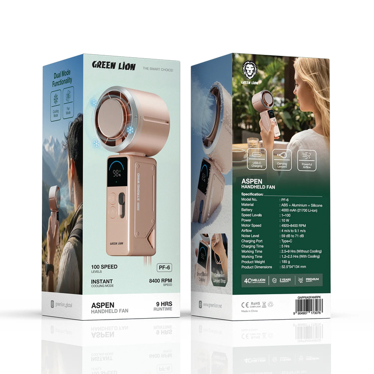 Green Lion مروحة يدوية ASPEN GNPF6ASFANPK - وردي