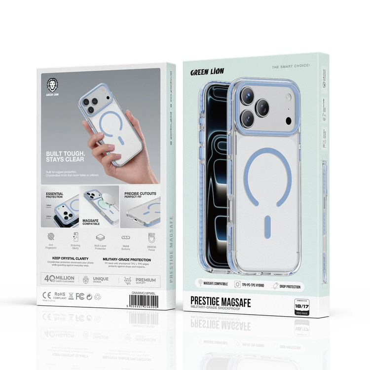 Green Lion Prestige MagSafe iPhone 18/17 Pro Max Case - Blue