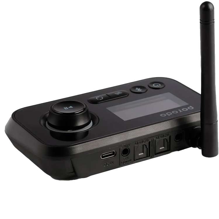 Porodo Bluetooth Audio Transmitter & Receiver PD-3IN1RTA-BK - Dual Mode, Optical & AUX