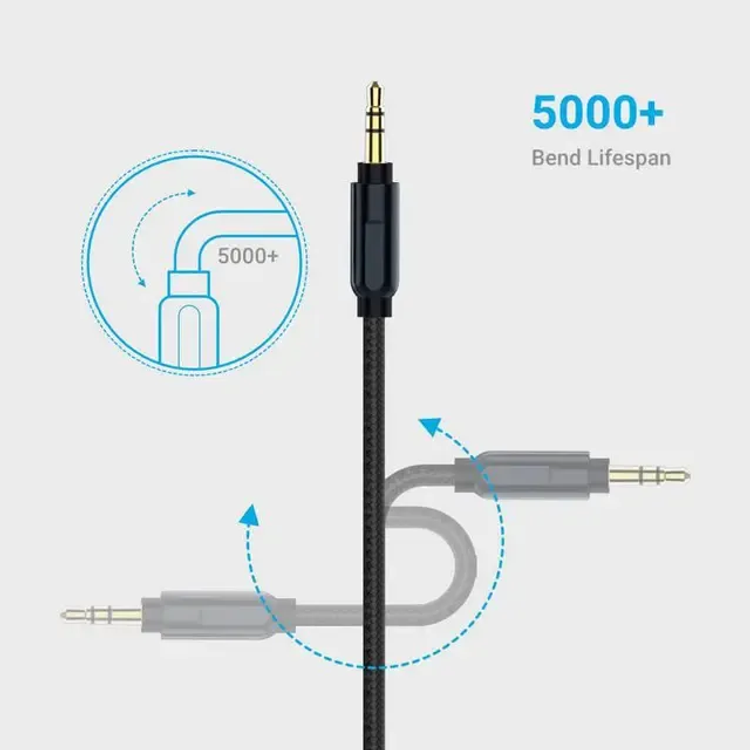 Powerology Audio Cable P12LAUGY - Lightning to 3.5mm AUX, Black