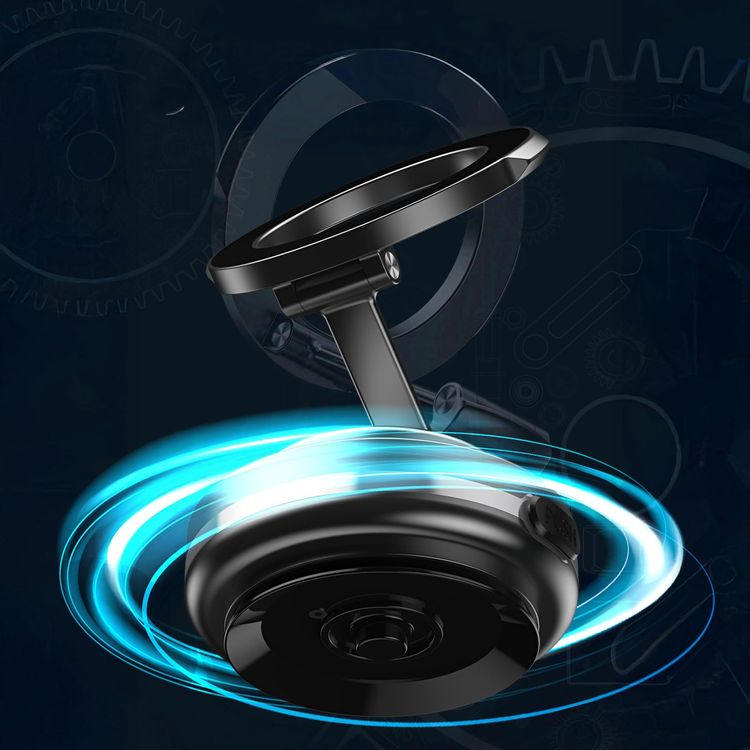 Porodo Phone Holder PDMPHESBBK - Vacuum Lock Suction, 360° Rotation, Black