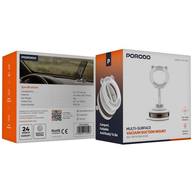 Porodo USB-A to Lightning Cable PDCBL2226 - 15W Fast Charge, Grey