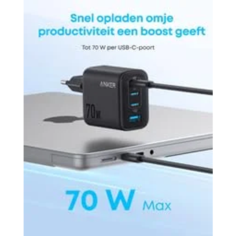 Anker Zolo Charger Adapter, 70W 4-Port, A121CP11 - Black