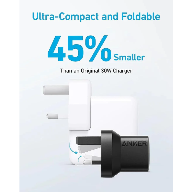 Anker 33W Fast Charger 323 with USB-C Cable - Black