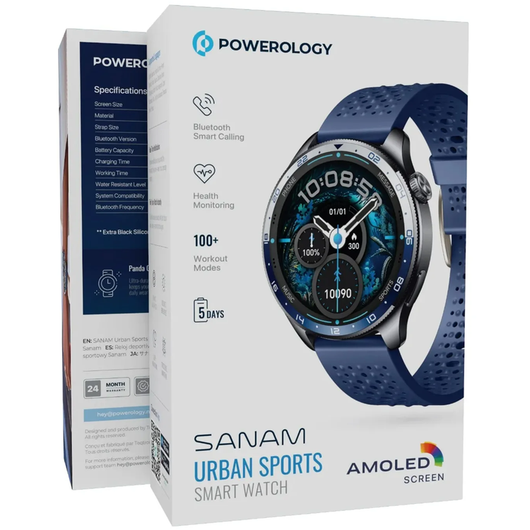 Powerology ساعة ذكية Sanam Urban PSWBT290BL - أزرق