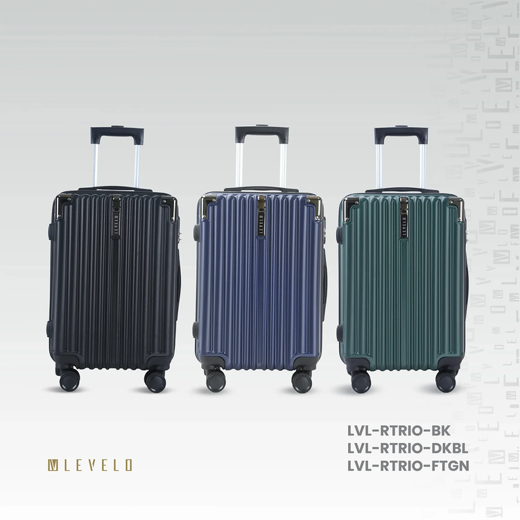 Levelo RoamTrio 3-Piece ABS Luggage & Suitcase Set - Dark Blue