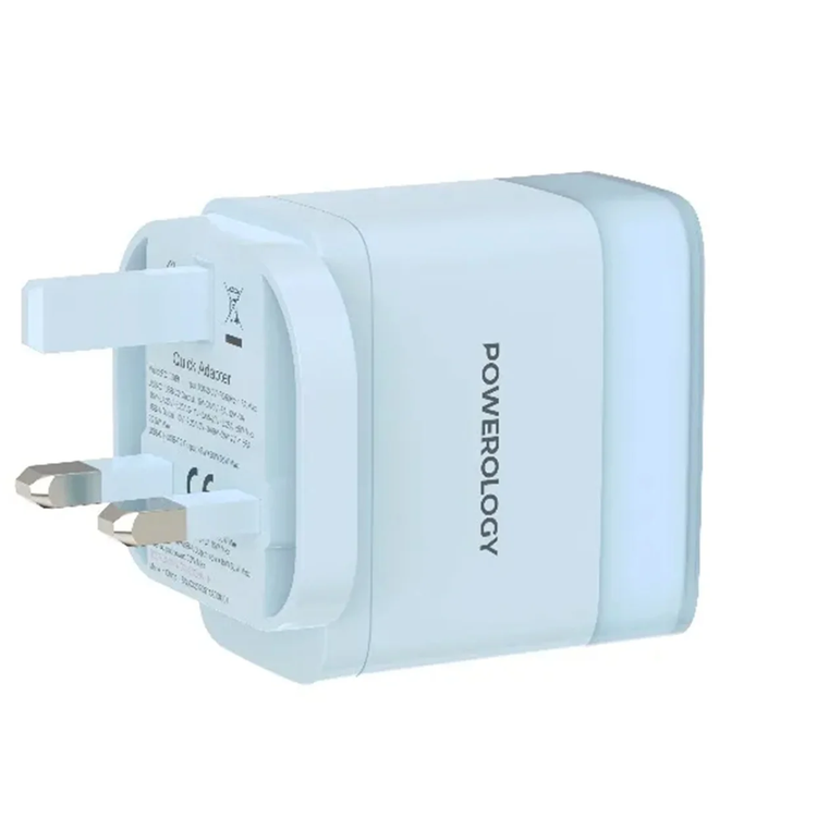 Powerology Fast Charging Adapter Lunex Series PD 65W - Blue