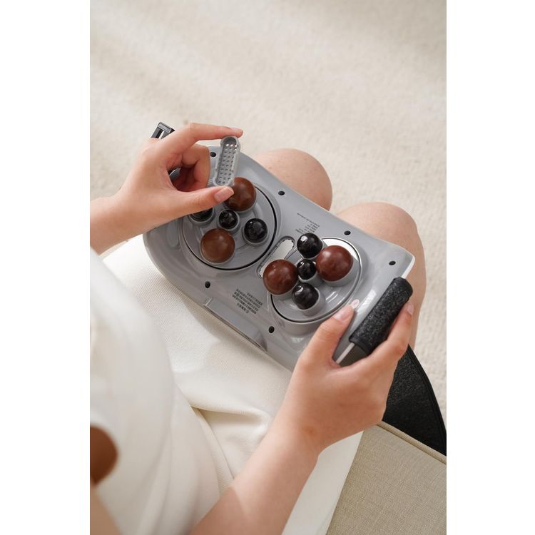 Porodo Seat Massager PD-LSNBMS-DKGY - Neck & Back Heat Therapy, Remote Control, Dark Gray