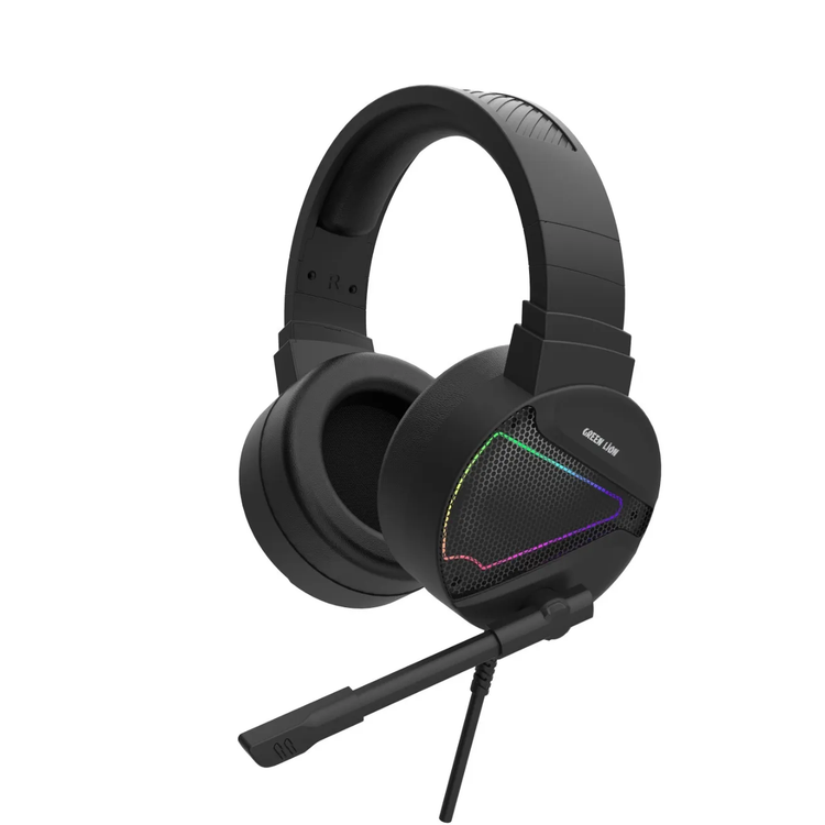 Green Lion Gaming Headphone GP27X - Noise Canceling Mic, Black