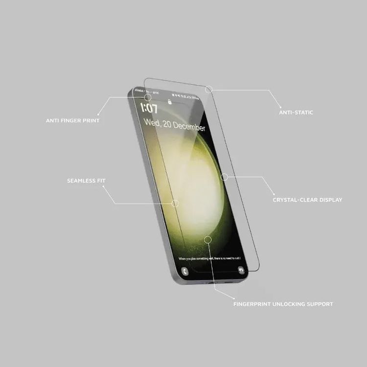 Levelo Screen Protector LVL25D24PCL - 2.5D Silk Print, Aluminum Glass for Samsung S24