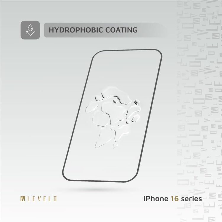 LEVELO Screen Protector iPhone 16 - 2.5D Silk Print, Clear