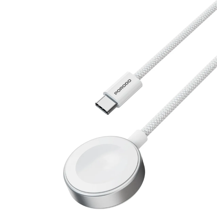 Porodo Magnetic Watch Charger PDCBL0042WH - 2.5W USB-C, White
