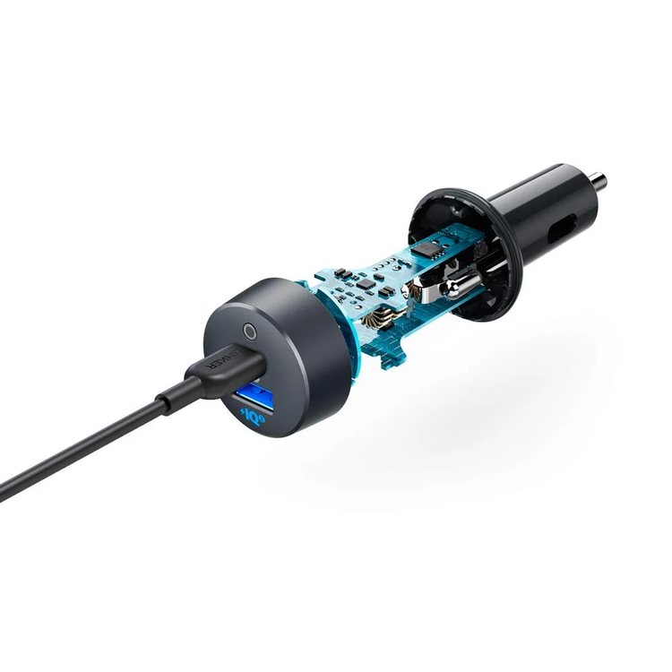 Anker Car Charger A2732HF1 - 35W 2-Port PD & PowerIQ, Black/Gray