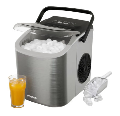 Porodo Bullet Ice Maker LIFESTYLE PDHZB12SL - 12Kg Daily Output, Stainless Steel