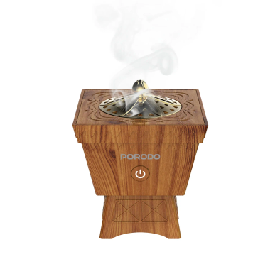 Porodo Incense Burner PDLFSTB10BR - Portable Wooden, Auto-Off, Brown