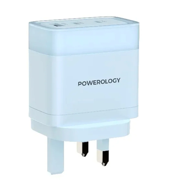Powerology Fast Charging Adapter Lunex Series PD 65W - Blue