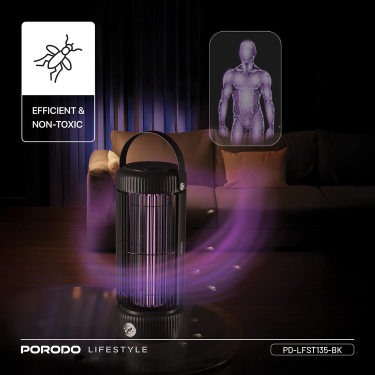 Porodo Mosquito Zapper PDLFST135BK - Portable, Black