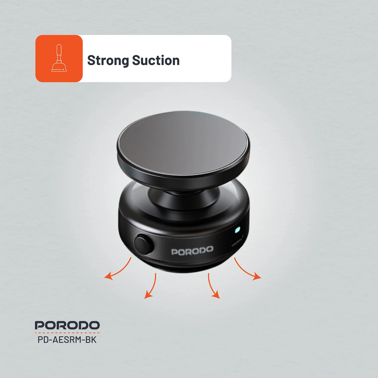 Porodo Vacuseal PD-AESRM-BK - Magsafe Compatible, Magnetic Mount, Black