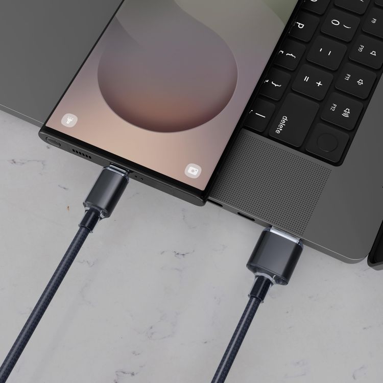 Porodo USB-A to USB-C Cable PDCBL0035BK - 27W Fast Charging, 1m Braided, Black