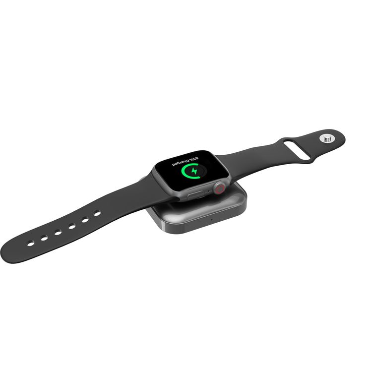 Porodo Wireless Charger PD-WA2N1C-GY - Dual-Dock for Apple Watch & AirPods, Gray