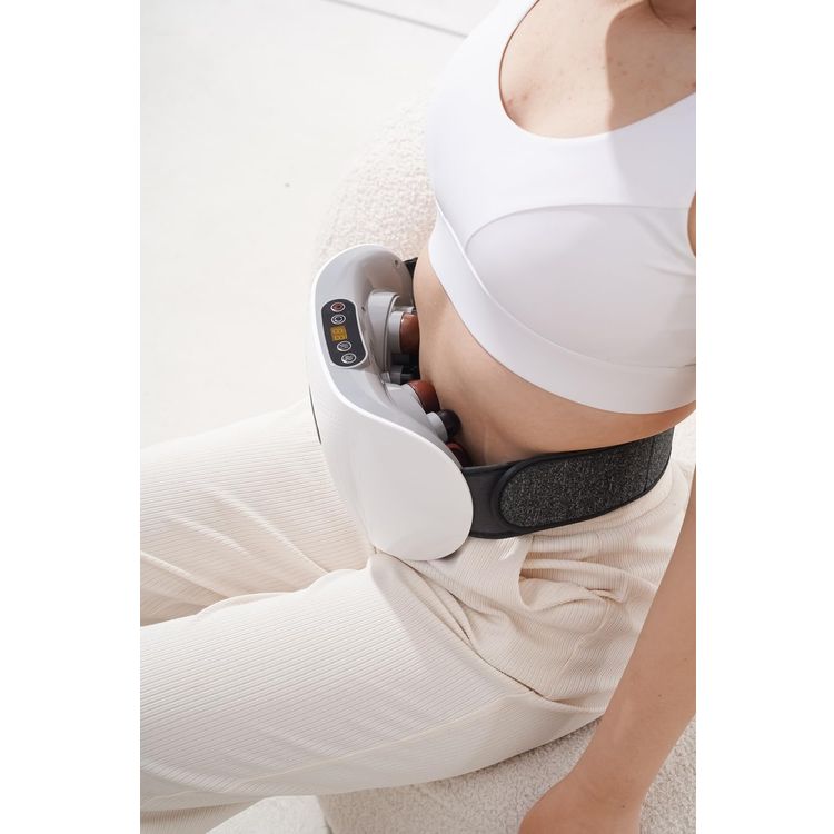 Porodo Seat Massager PD-LSNBMS-DKGY - Neck & Back Heat Therapy, Remote Control, Dark Gray