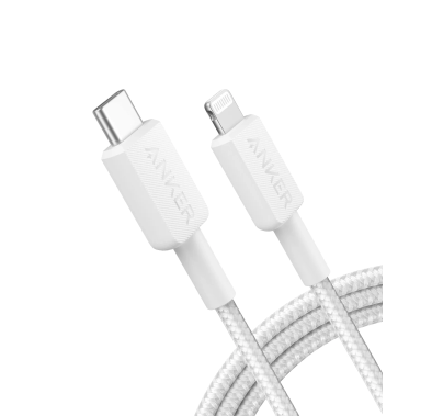 Anker USB-C to Lightning Cable A81B5H21 - 3ft Braided, White