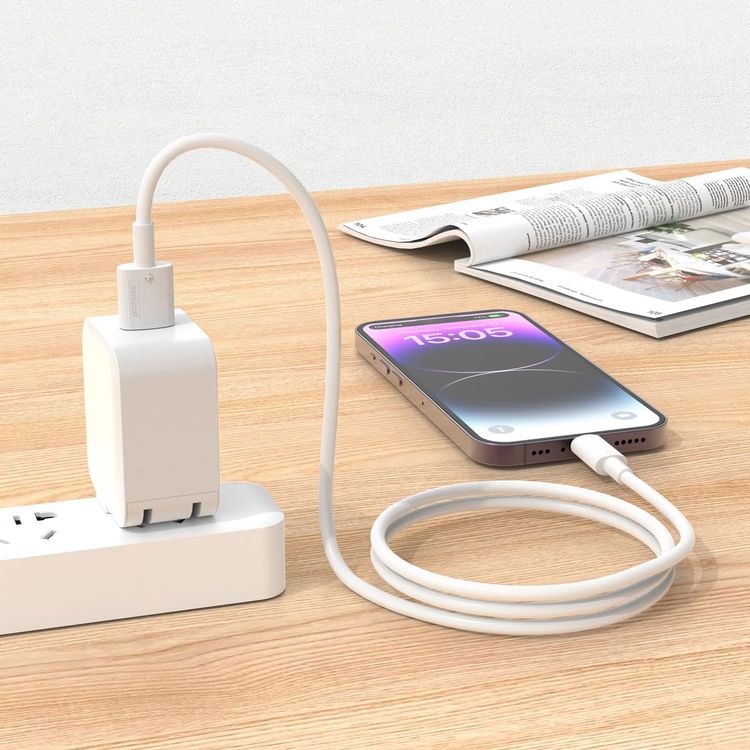 Porodo USB-A to Lightning Cable PDCBL0002WH - 3M, Fast Charging, White