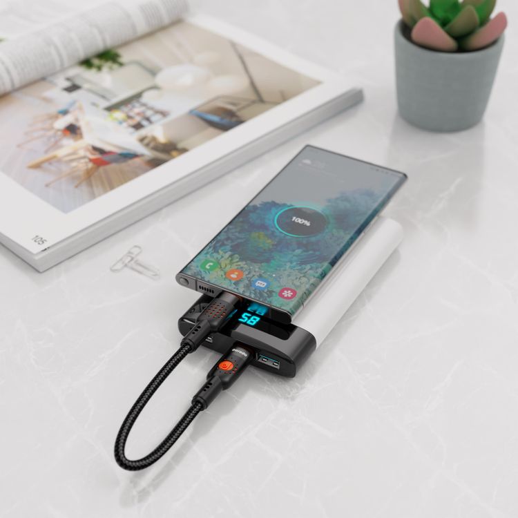 Porodo USB-C to USB-C Cable PD-CBL0014-BK - 25cm, 60W PD, Black
