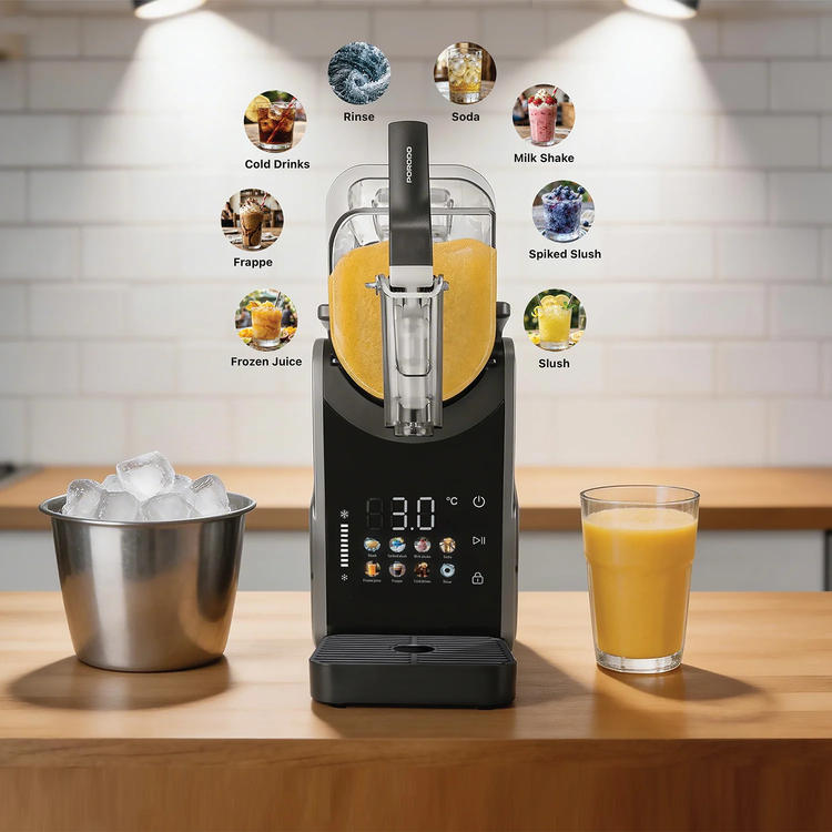 Porodo GLACÉE 2-in-1 Ice Cream & Slushie Maker, PDLFSTXRJGY - Black