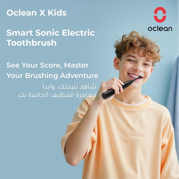 فرشاة أسنان كهربائية Oclean X Kids بشاشة تفاعلية - أسود
