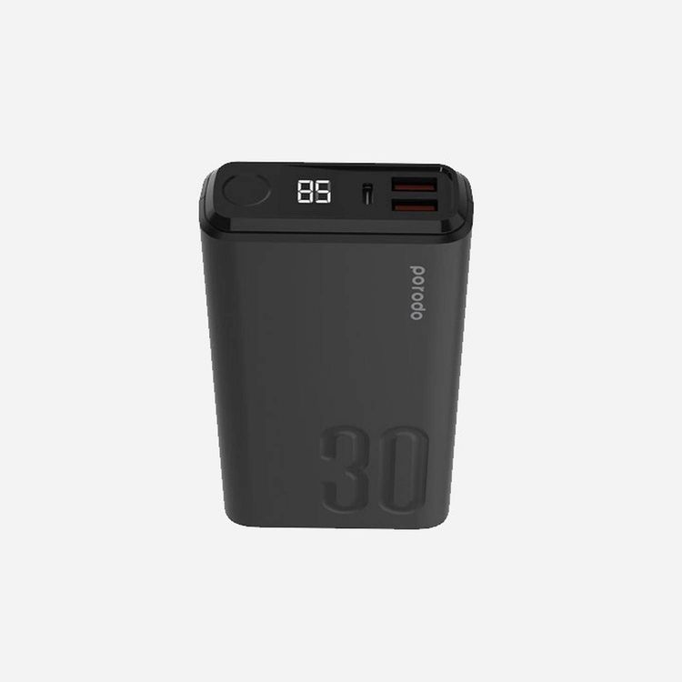 Porodo Power Bank PD-3094-BK - 30000mAh 20W QC3.0, Black