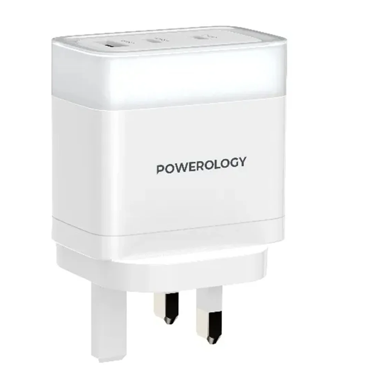Powerology Fast Charging Adapter Lunex Series PD 65W - White