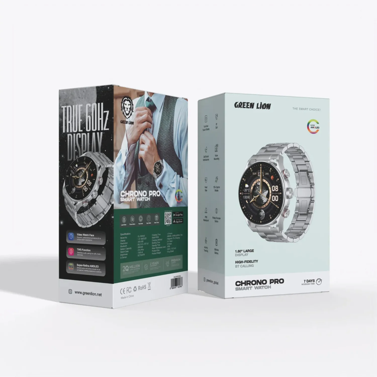 Green Lion Smart Watch Chrono Pro - IP68, Silver