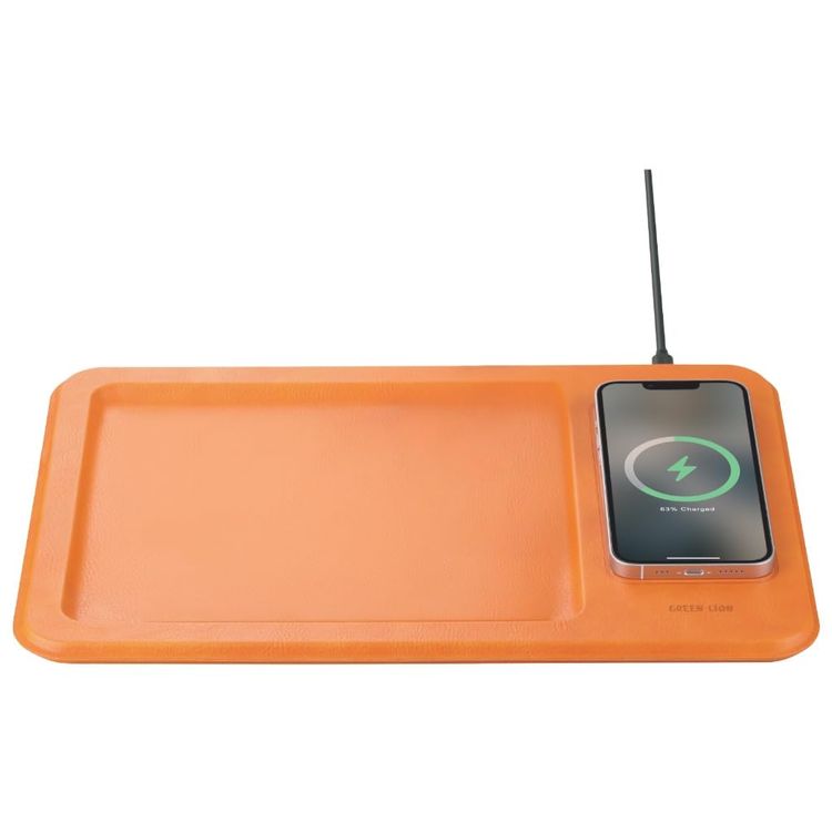 Green Lion Wireless Charging Pad GNWIRPADOG - 15W Fast Charge, Orange