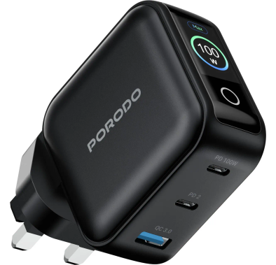 Porodo Charger Nexora PDWCP5010BK - 100W 3-Port GaN with ...