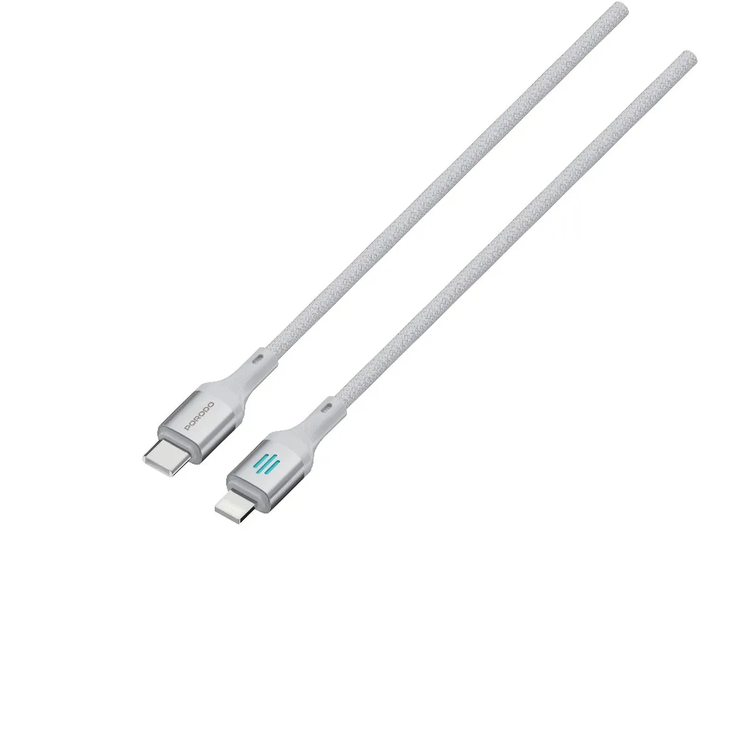 Porodo USB-C to Lightning Cable PDDC27SL - 27W PD, Silver