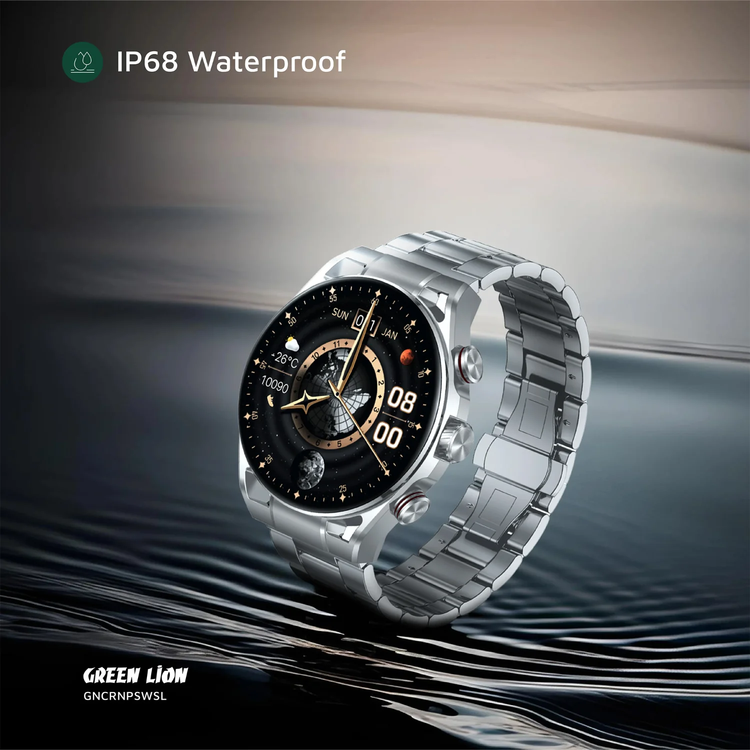 Green Lion Smart Watch Chrono Pro - IP68, Silver