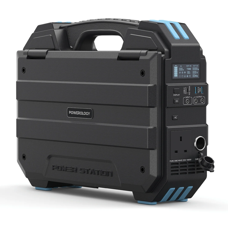 Powerology مولد طاقة شمسية محمول HELIO 1600W - أسود