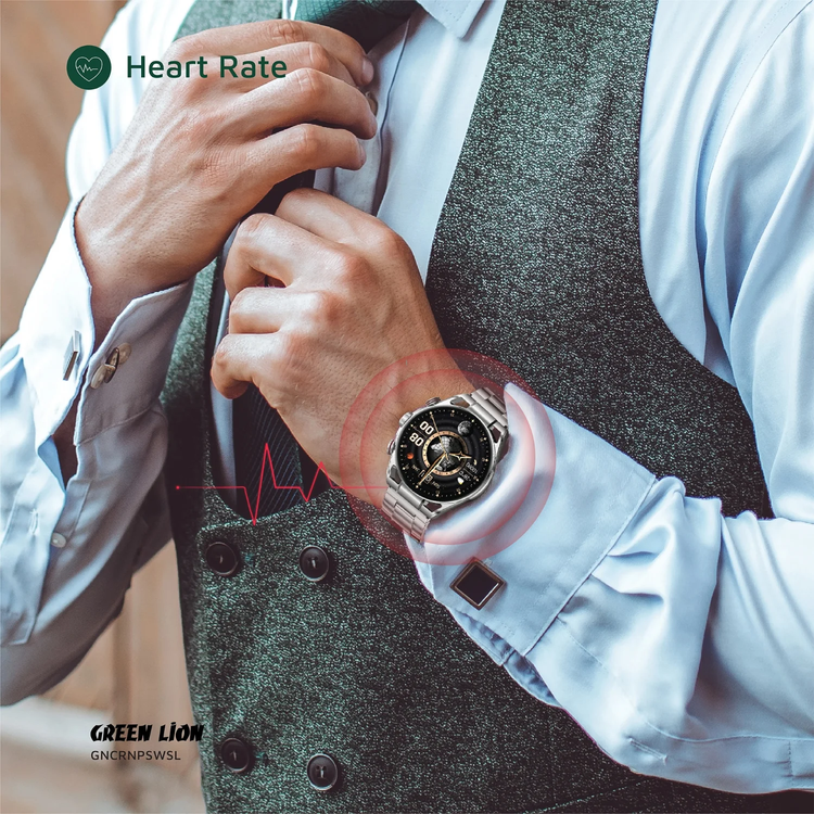 Green Lion Smart Watch Chrono Pro - IP68, Silver