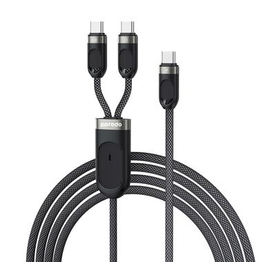 Porodo Charging Cable PD-CBL0019-BK - 2in1 Type-C, 1.2M, ...