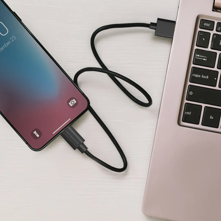 Powerology USB-A to USB-C Cable PUC3ABK - Fast Charge 3A, Black