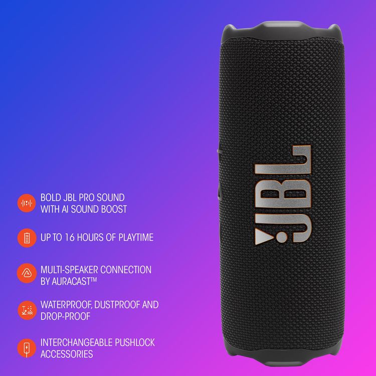 JBL Flip 7 Bluetooth Speaker with AI Sound Boost, Waterproof - Sand