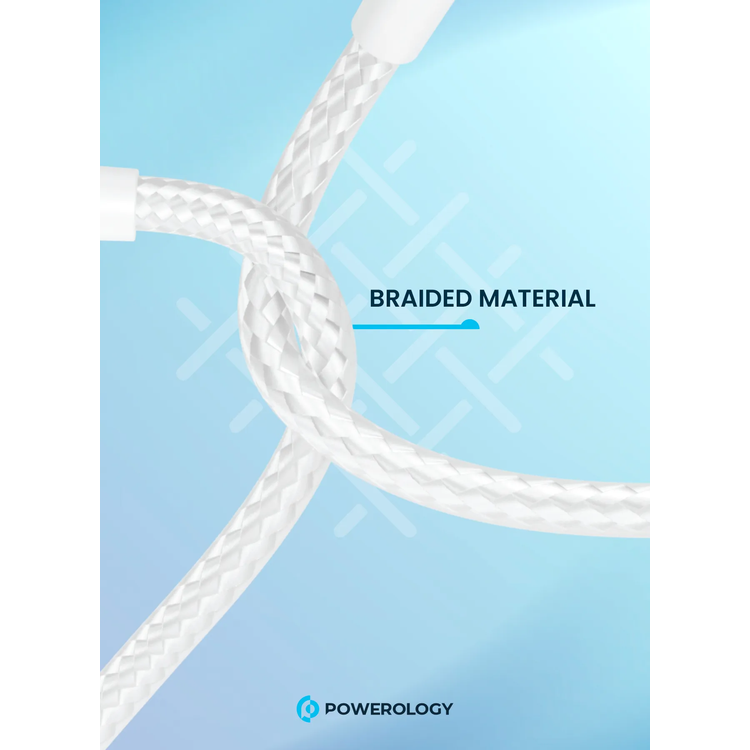 Powerology USB-C to Lightning Cable PCAB006WH - Braided 30cm White
