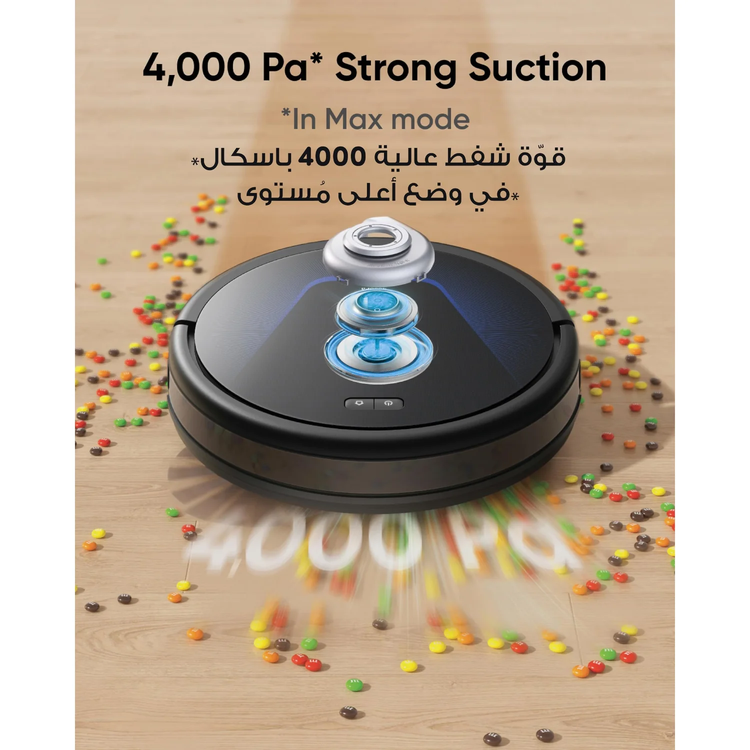eufy مكنسة روبوت G50 Hybrid - شفط 4000 باسكال، أسود