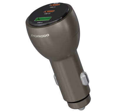 Porodo Car Charger PDCCR35BR - 130W, 2x USB-C & 1x USB-A,...