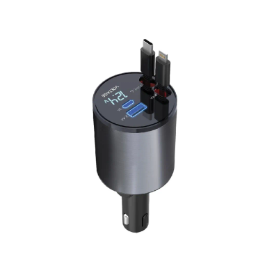 Green Lion Car Charger GN4IN1CARCGY - 50W Retractable Cab...