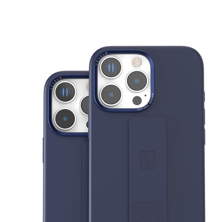 Levelo Silicone Case Morphix iPhone 16 Pro Max- Built-In Grip, Deep Blue